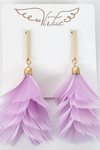 Lavender Feather Earring