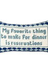 Reservations Needlepoint pillow